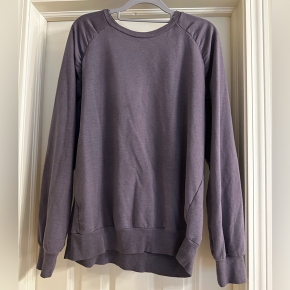 Maternity Sweater Purple Cotton Blend - Picture 5 of 9